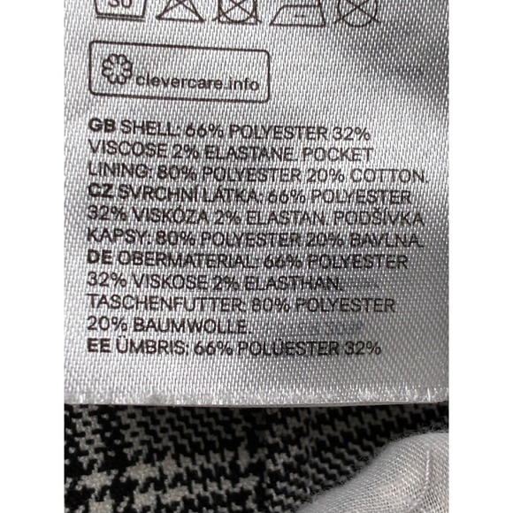 H&M Plaid Ankle Pants Size 2 Gray Career Casual Stretch Trousers - Picture 7 of 16